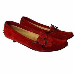Fieramosca & Co Red Suede Kitten Heel Shoes.